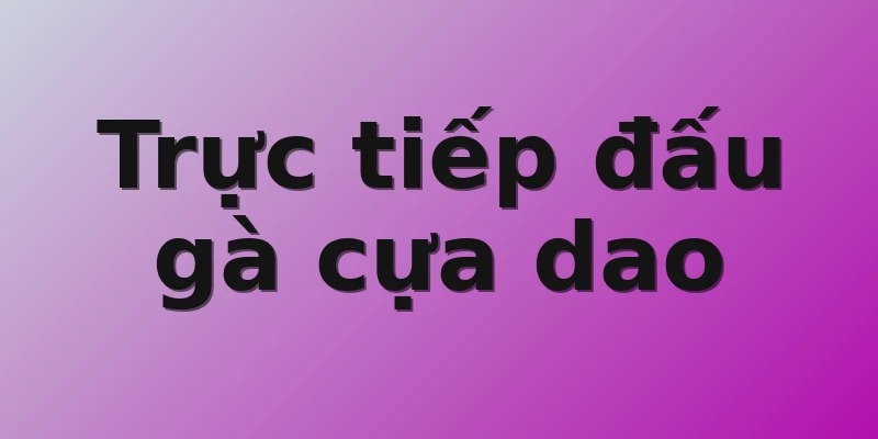 Trực tiếp đấu gà cựa dao