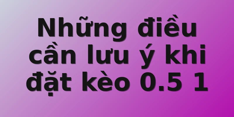 Những điều cần lưu ý khi đặt kèo 0.5 1